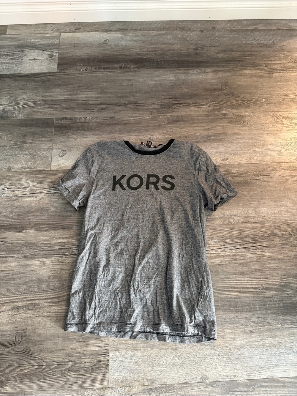 Michael Kors Gray Logo Crew Neck Tee